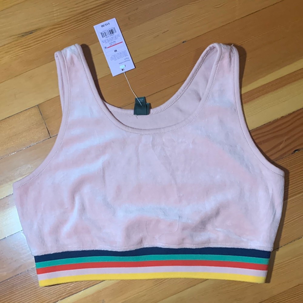 NWT wild fable, pink, super soft, sports bra with rainbow band